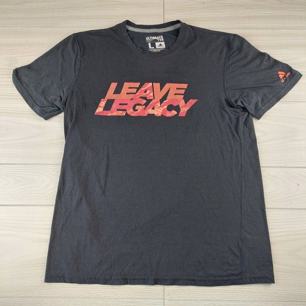 Adidas Ultimate T-Shirt Mens Large Black‎ Leave Legacy Short Sleeve Crewneck